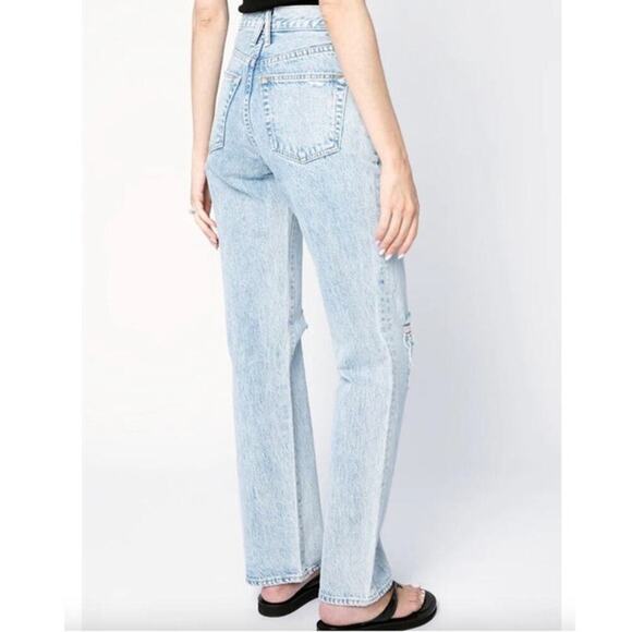 SLVRLAKE Denim London Jeans In Time Worn Distressed busted Knee Size 25 - Picture 2 of 7